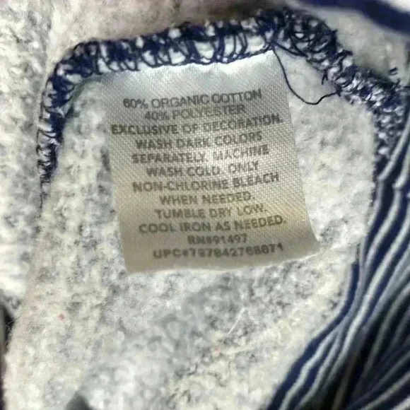 State Of Mine Ohio Blue White Stripe Long Sleeve Sweatshirt Womens Size XL - Picture 5 of 5